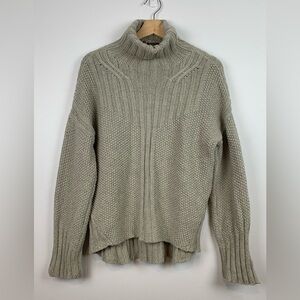 Smartwool Sweater Knit Lambswool Blend Turtleneck Size Large Beige Cream Cozy